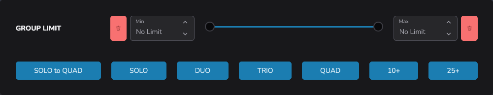 Group limit range overlay