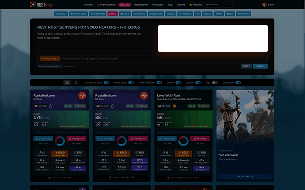 TopList category page with a sponsor banner placement