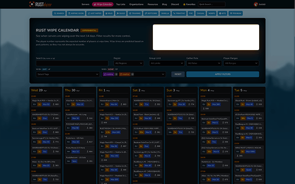 Wipe Calendar header with a sponsor banner placement